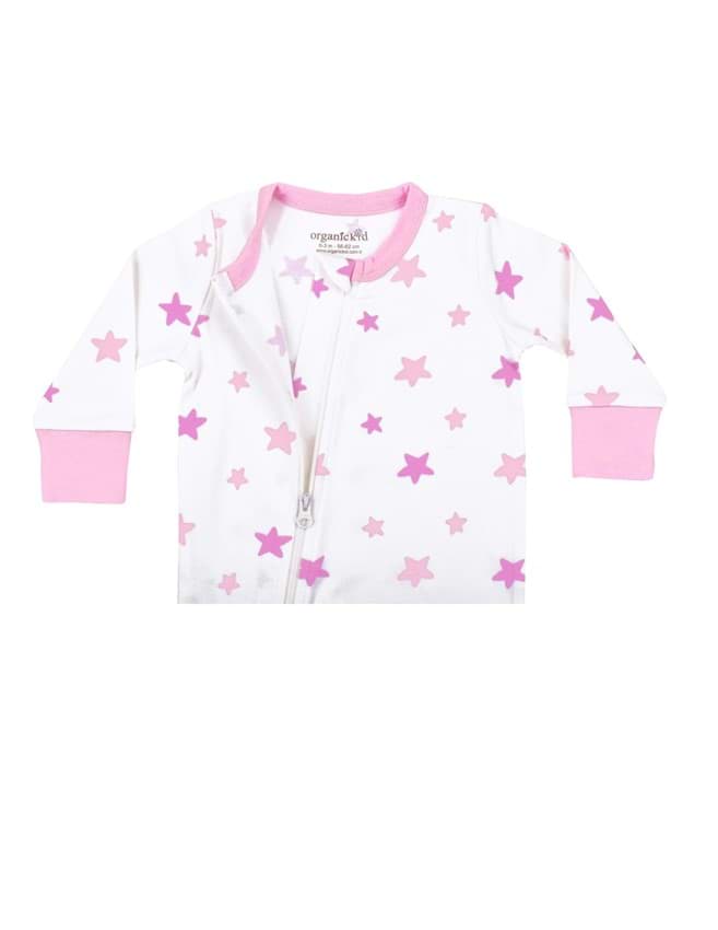 Pink Star Kız Bebek Fermuarlı Tulum resmi